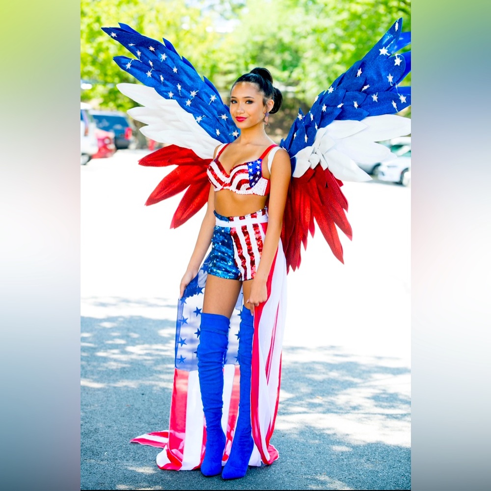 Absolutely stunning American flag outfit for your next pageant or Halloween